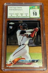 2018 Topps Chrome Ronald Acuna Jr. Rookie RC #193 Perfect 10!! - Bild 1 von 2