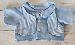 Build A Bear blau Streifen Fliege Kleid Shirt Einteiler - Bild 1 von 4