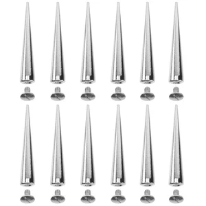 10 pezzi punk grandi punte rivetti in metallo fai da te argento borchie a cono fai da te borchie a cono - Foto 1 di 12