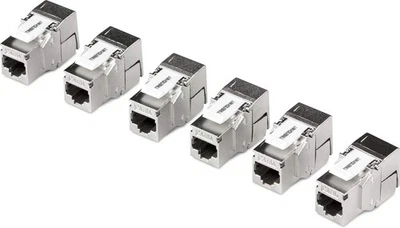 TRENDnet Shielded Cat6A RJ45 Keystone Jack 6-Pack Bundle, Recommended Silver  - Image 1 of 4