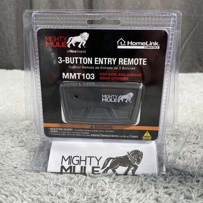 NEW Mighty Mule MMT103 3-Button Entry Remote Transmitter Garage Gate Door Opener - Image 1 of 4
