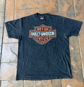 Vintage 90s Harley Davidson Shield Logo T-Shirt Large Single Stitch USA - Picture 1 of 6