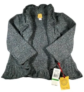 Ruby Rd Rüschen Cardigan Pullover Neu mit Etikett Damen L grau grob offen Boho Cottagecore - Bild 1 von 13