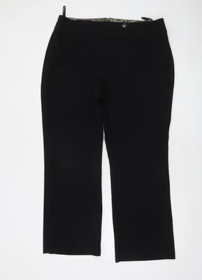 David Emanuel Women Black Size 16 Polyester Blend Straight Trousers - Image 1 of 4
