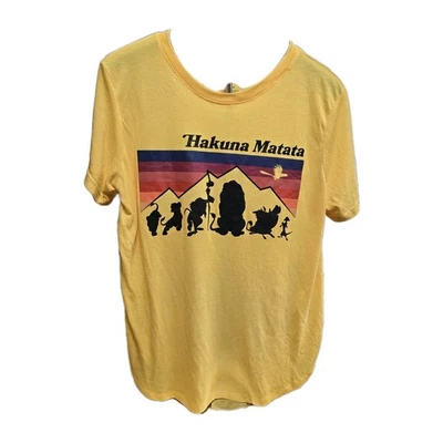 Disney Lion King Shirt Hakuna Matata Yellow Junior XXL 19 Measure Women's Medium - Image 1 of 4