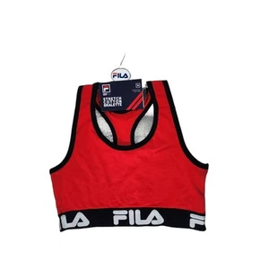 Fila Sport Bralette Athletic Racerback Girl's Top Stretch Cotton Red Size 16 - Picture 1 of 7