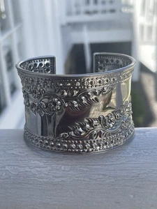 Designer Samuel Benham 925 Sterling Silver Wide Cuff Bracelet Signed Samuel B - Picture 1 of 13