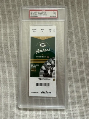 Packers Bears Ticket Stub Brett Favre Retirement Game 11/26/2015 #4 PSA 9 MT - Image 1 of 4