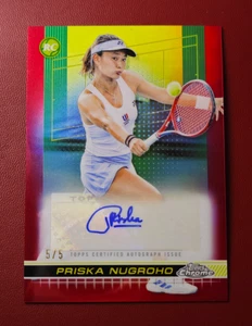 2024 Topps Chrome Red Refractor Auto Priska Nugroho RC #TCA-PNO 5/5 Final Print - Picture 1 of 2