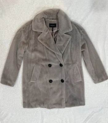 NUEVO CON ETIQUETAS BCBG Maxazaria Imitación Piel Visón Chaqueta Abrigo Talla M Color Medio Visón Foto 1 de 4