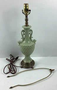 RARE Vtg Rembrandt Dolphin Fish Table Desk Lamp Green 19.5" H - Picture 1 of 11