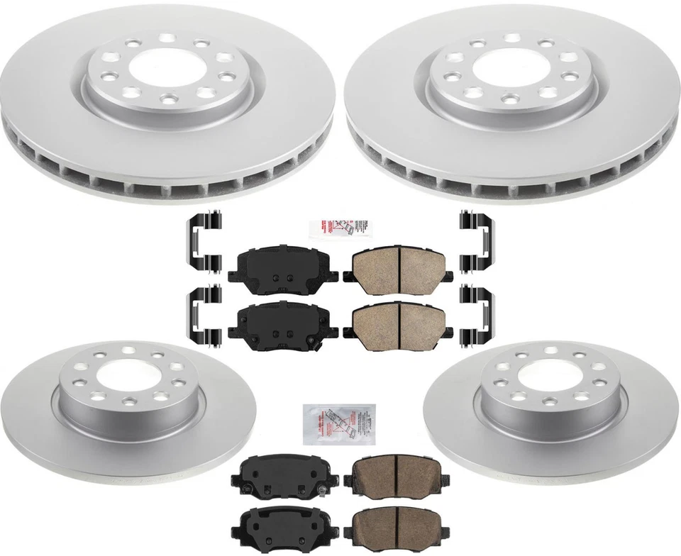 前后涂层转子和 AmeriBRAKES 刹车片适用于菲亚特 500X 2016-2021 — 第 1/4 张图片