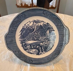 Currier and Ives The Rocky Mountains " 11.5" Handle serving cake platter - Picture 1 of 3