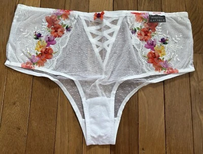Plus Size 14/16 Lane Bryant Cacique Mid Waist Cheeky Panty White Lace Bridal - Image 1 of 4