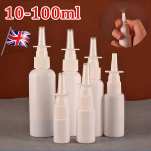 10-100ML Plastic Nasal Pump Spray Bottle Refillable Spray Fine Mist Nasal UK - Picture 1 of 6