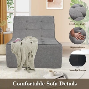 Giant Bean Bag Sofa Chair w/High Density One-Piece Foam Filling, Comfy Lazy Sofa - Picture 1 of 7
