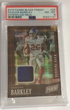 SAQUON BARKLEY 2019 Panini Black Friday Hyper Plaid Memorbilia 3/5 SSP