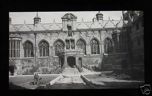 Glass Magic Lantern Slide ORIEL COLLEGE OXFORD C1900 ENGLAND - Picture 1 of 2