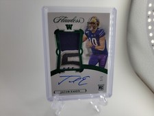 2020 Panini Flawless Collegiate 5/5 Jacob Eason 115 Worn Patch Auto RC Emerald