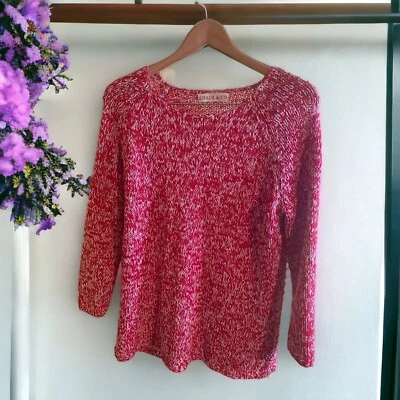 Chaus & Co Womens Sweater Large Red Crew Neck Pullover Knit Cottagecore Preppy - Image 1 of 4