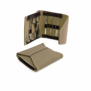 BEY BERK INTERNATIONAL 6 PIECE MANICURE SET LEATHER (ULTRA SUEDE) CASE NIB $65 - Bild 1 von 1
