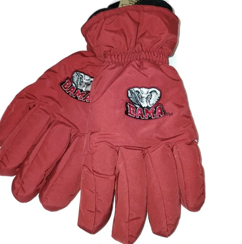 Alabama Crimson Tide Men's  Ski  Gloves, NCAA , L/ XL, Red Cover