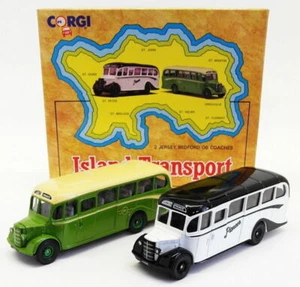 Corgi 1/50 Scale Bus Set 97741 - 2 Jersey Bedford OB Coaches - Island Transp. - Picture 1 of 6