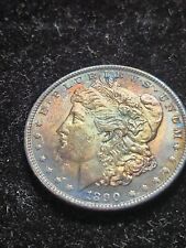 1890-S $1 Morgan Silver Dollar Rainbow Toned