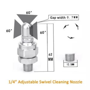 1/4" Tank Clean Nozzle 360° Auto-rotation Adjustable for Barrels Pipes Tube - Picture 1 of 7