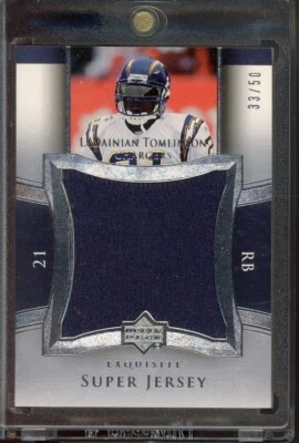 2005 Upper Deck Exquisite Collection Super Jersey LaDainian Tomlinson #SJ-LT /50 - Image 1 of 2