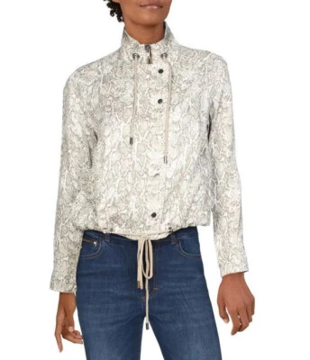 RAILS women jacket 706-440-2278 sand snake skin tan lyocell linen sz L - Image 1 of 4