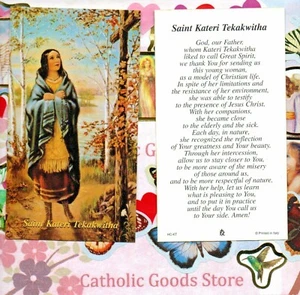 Saint St. Kateri Tekakwitha with Prayer - Paperstock Holy Card - Picture 1 of 3