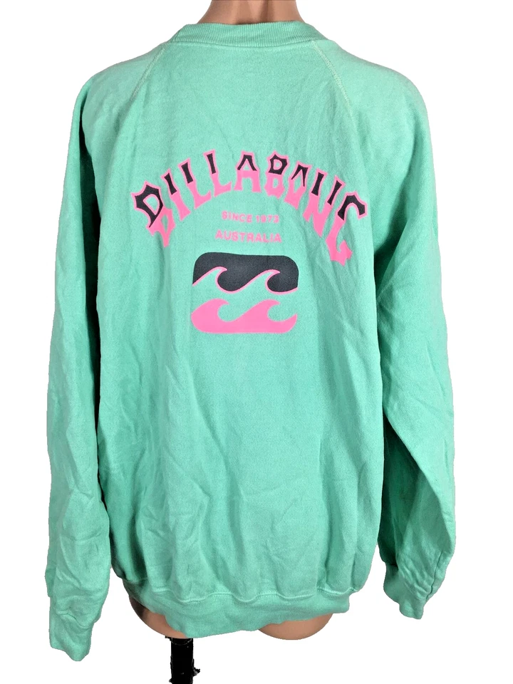 Sudadera de Surf Billabong Rayas Rosa Neón Verde Como Nueva Años 80 XL De Colección Foto 1 de 4