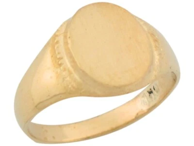 10k or 14k Yellow Gold Oval Attractive Signet Baby Ring - Image 1 of 4