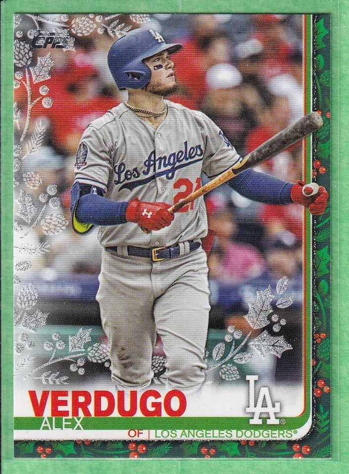 2019 Topps Holiday Walmart Metallic Snowflake #HW9 Alex Verdugo LA Dodgers - Image 1 of 2
