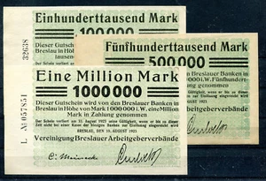 Breslau 3 Scheine Vereinigung Breslauer Arbeitgeberverbände ...............z1137 - Bild 1 von 1