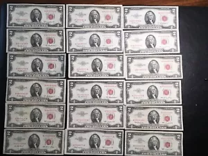 48 1953 Series 6 1963 Series 2.00 Red Seal No Tears Or Ink Some Nicer Condition - Picture 1 of 8