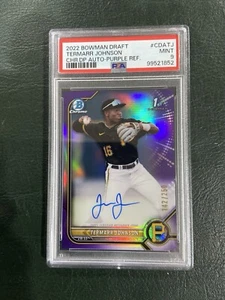 TERMARR JOHNSON 2022 1st Bowman Chrome Draft Auto #CDA-TJ Purple /250 PSA 9 - Picture 1 of 2