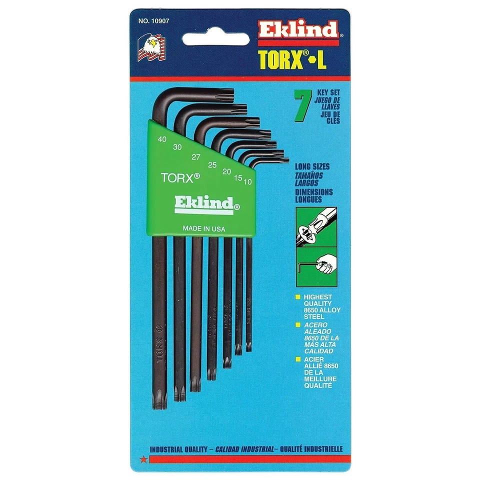 Eklind 10907 7 Piece Long Torx L-Key Set MADE IN U.S.A. - Image 1 of 1