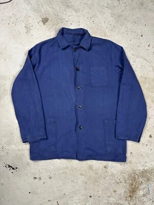 Vintage Navy French Chore Coat Jacket Workwear L - Picture 1 of 10