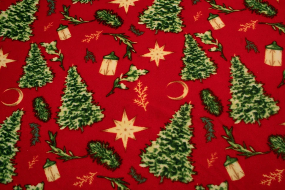 Polar Fleece DTY stoff gedruckt (250g), Weihnachtsbaum, 50 x 160 cm - Bild 1 von 1