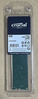 *NEW* Crucial CT4G4DFS824A 4GB DDR4 RAM 2400 MHz CL17 Desktop Memory - Image 1 of 3