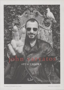 RINGO STARR 2014 John Varvatos #PeaceRocks anuncio de Londres 8,5X12 efímero - Imagen 1 de 2