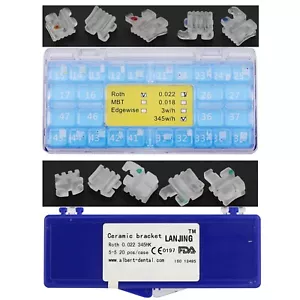 Soporte de cerámica de ortodoncia dental brackets transparentes estéticos Roth MBT 022 345W/H - Imagen 1 de 67