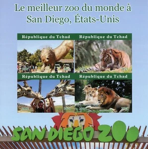 Chad Wild Animals Stamps 2021 MNH San Diego Zoo Lions Tigers Zoos 4v IMPF M/S - Picture 1 of 1