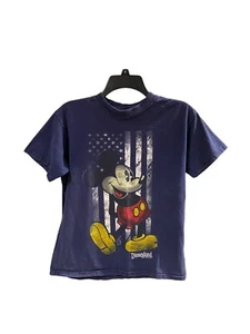 Disney Parks Mickey Mouse Blue T Shirt Regular Unisex Kids Size L 12-13 GUC - Picture 1 of 8