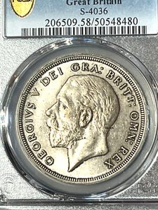 1928 Great Britain Crown, George V - S-4036 - PCGS AU58 - Picture 1 of 3