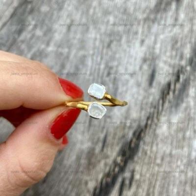 Natural Diamond 925 Sterling Silver Stackable Engagement Ring - Image 1 of 4