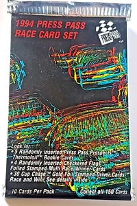 1994 Press Pass Race Card Foil Pack 10-Cards Unopened Pack RRC#302 - Picture 1 of 2
