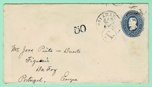 US U330 1892 [Dec ?] Cover KALAMAZOO MI  Figueira da Foz PORTUGAL  T 25 Centime - Picture 1 of 2